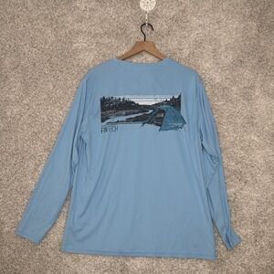 Fintech Mens Powder Blue Long Sleeve Performance Fishing‎ Shirt